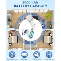 Elektrická kartáčová čisticí kartáč, 360° otáčení, 3 vyměnitelné hlavy kartáče, kartáčová čisticí kartáč s motorem 390RPM, použi